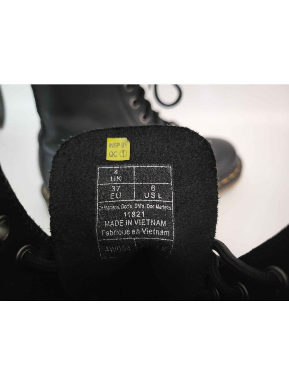 Dr. Doc Martens Black Leather Lace Up Grunge Combat Boots UK 4 US Women's 6 - Picture 5 of 7